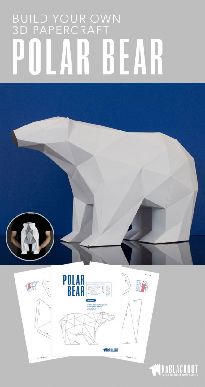 Printable Papercraft Bear - Printable Papercrafts - Printable  - FREE Printables - Printable Free Papercraft Templates