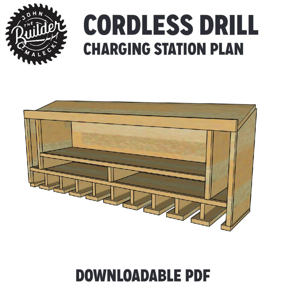 Printable Power Drill Storage & Charging Station Plans - Printable  - FREE Printables - Free Printable Cordless Drill Charging Station Plans