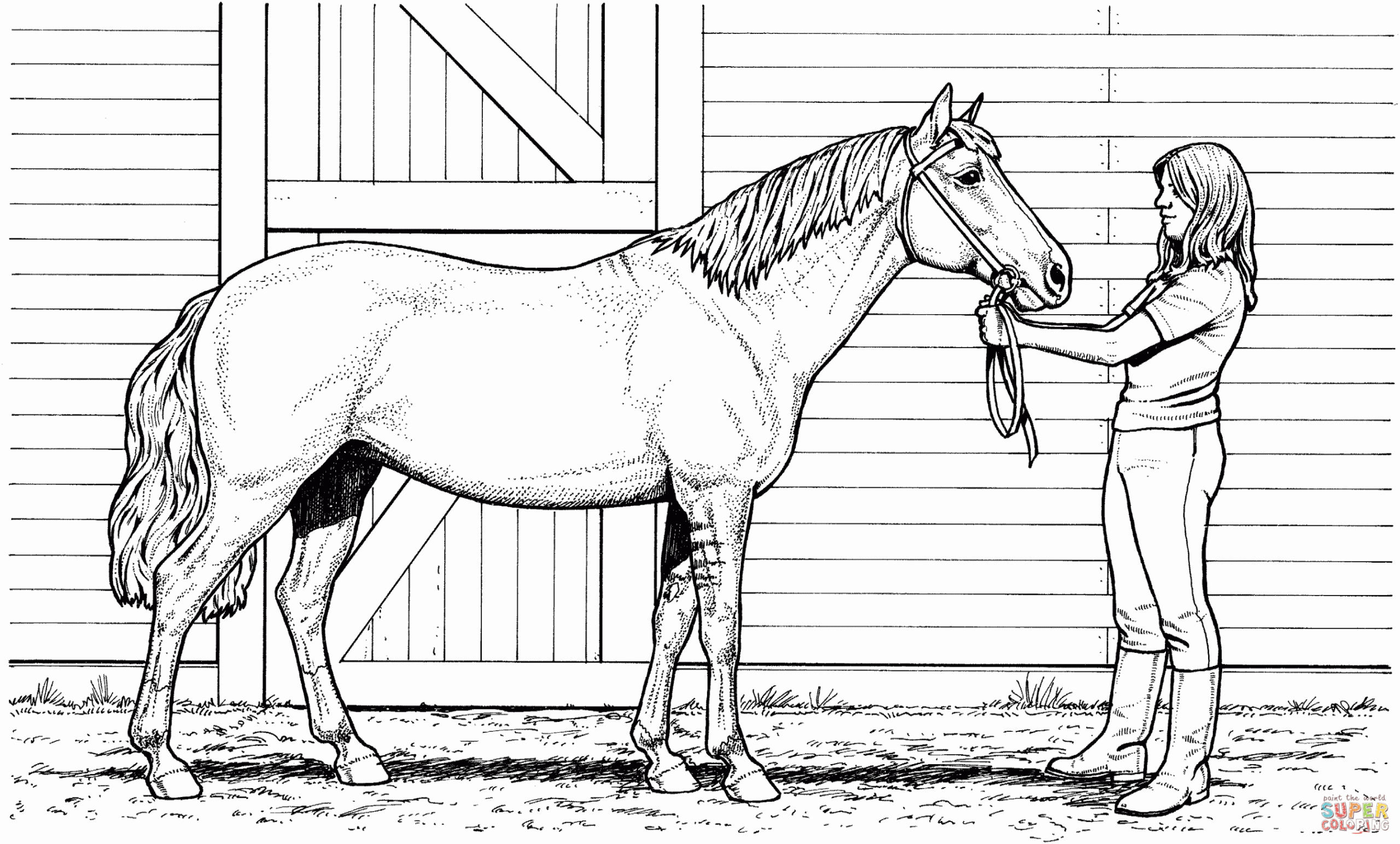 Printable Realistic Horse Coloring Page  Horse coloring pages  - FREE Printables - Free Printable Horse Coloring Pages