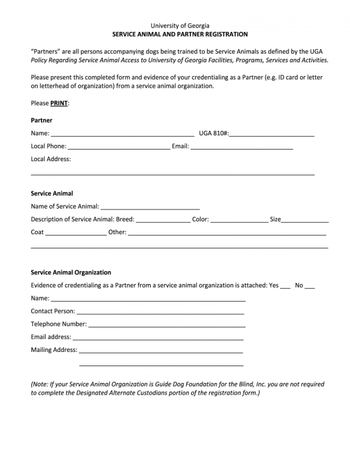 Printable service dog forms: Fill out & sign online  DocHub - FREE Printables - Downloadable Free Printable Service Dog Certificate