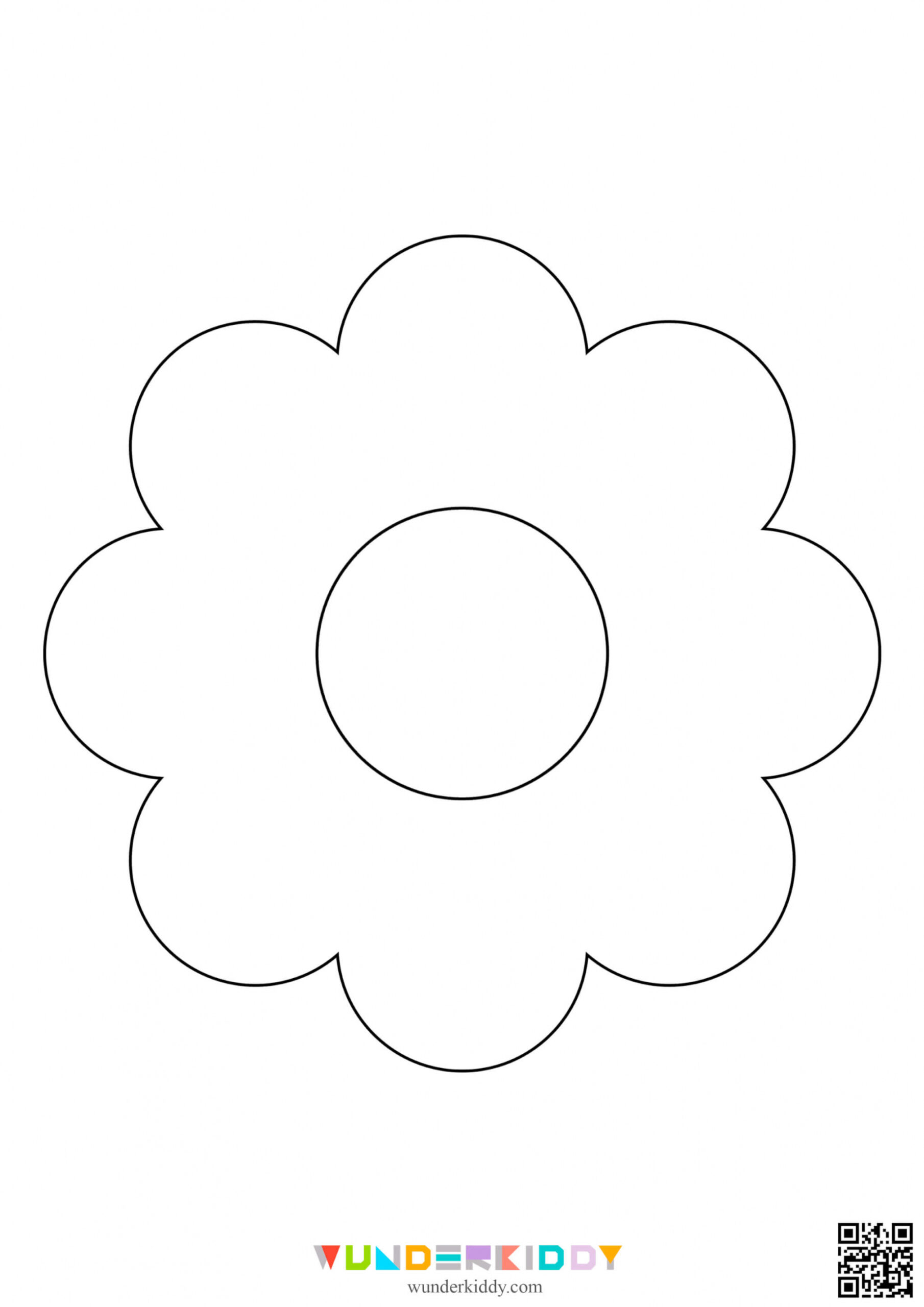 Printable Simple Flower Paper Craft Template for Kids - FREE Printables - Free Printable Flower Template