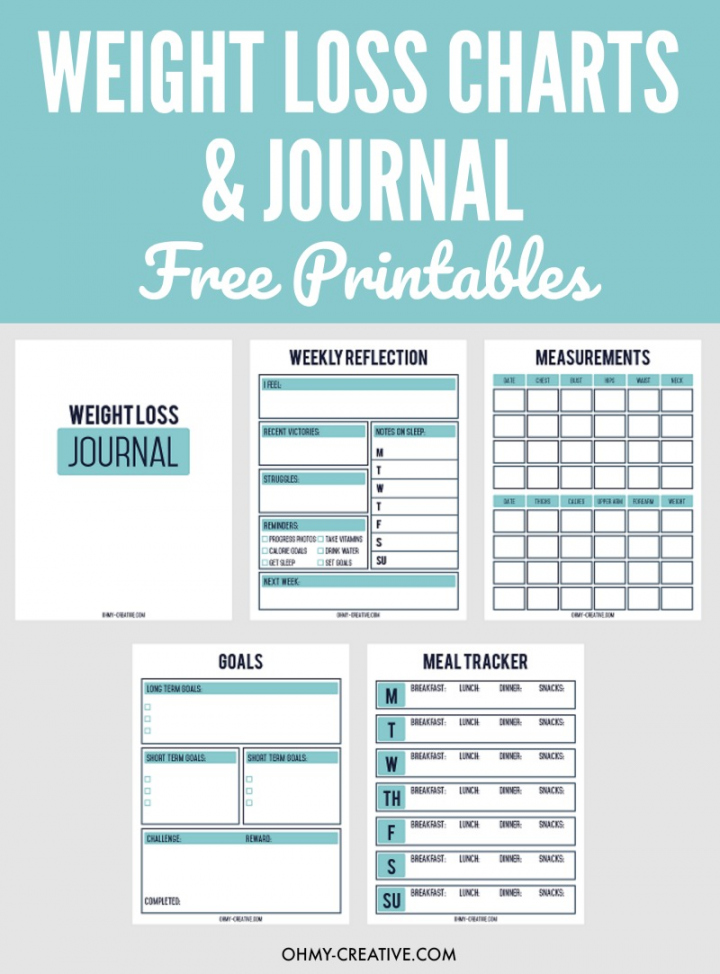 Printable Weight Loss Chart And Journal For Weight Loss Success  - FREE Printables - Free Printable Weight Loss Journal