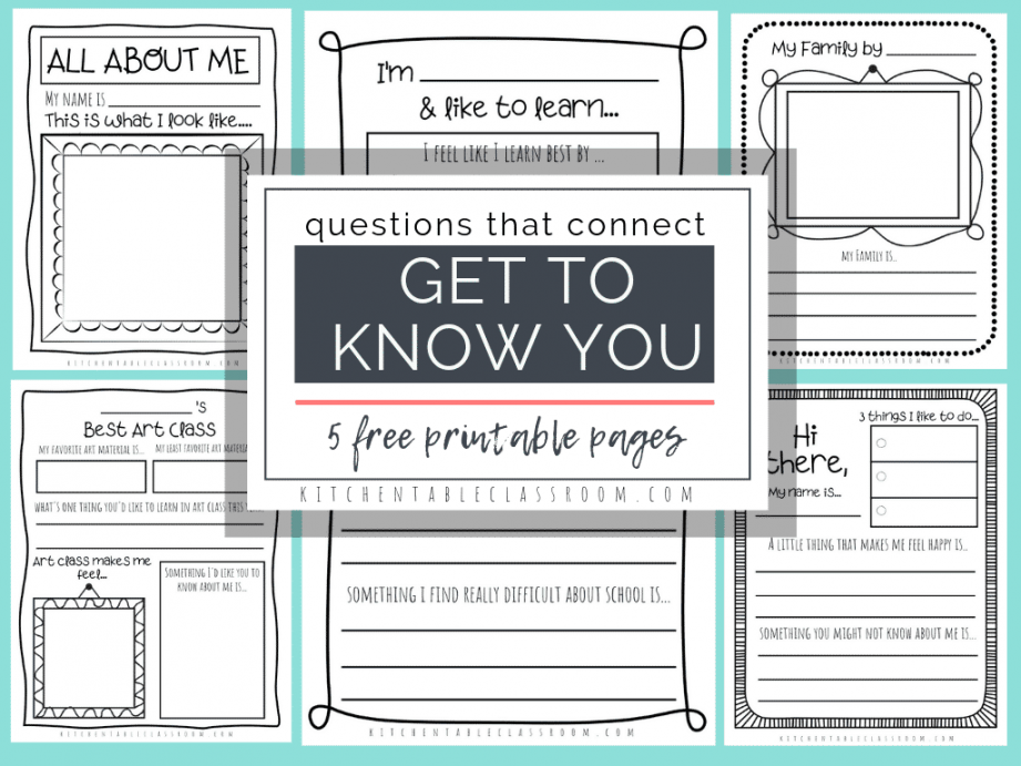 Questions that Connect-  Free Printable Get to Know You Pages  - FREE Printables - Free Printable Get To Know You Worksheet