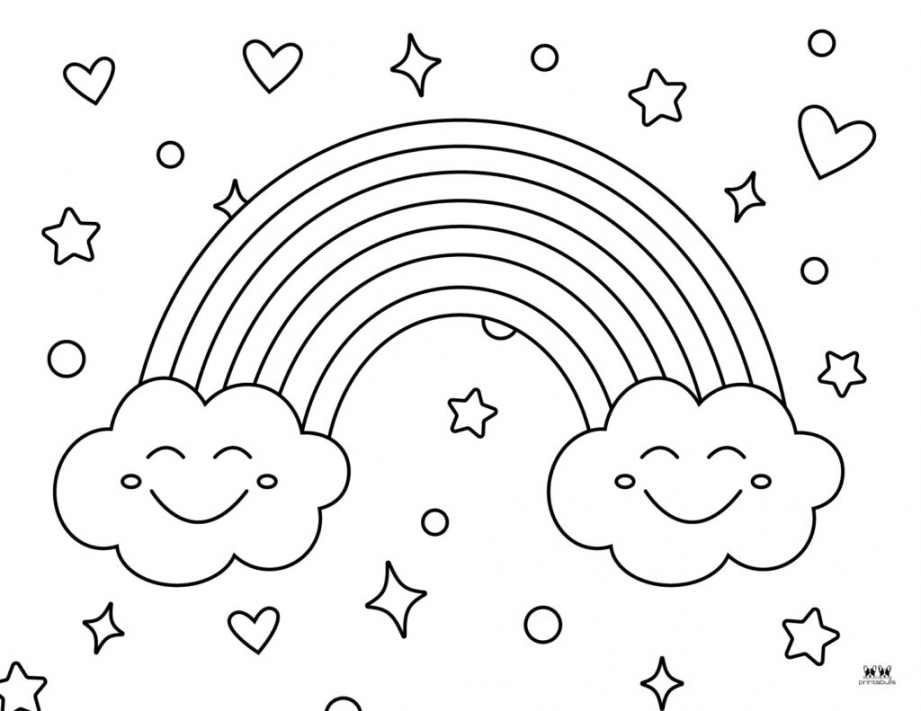 Rainbow Coloring Pages -  FREE Printable Pages  Printabulls - FREE Printables - Rainbow Coloring Pages Free Printable