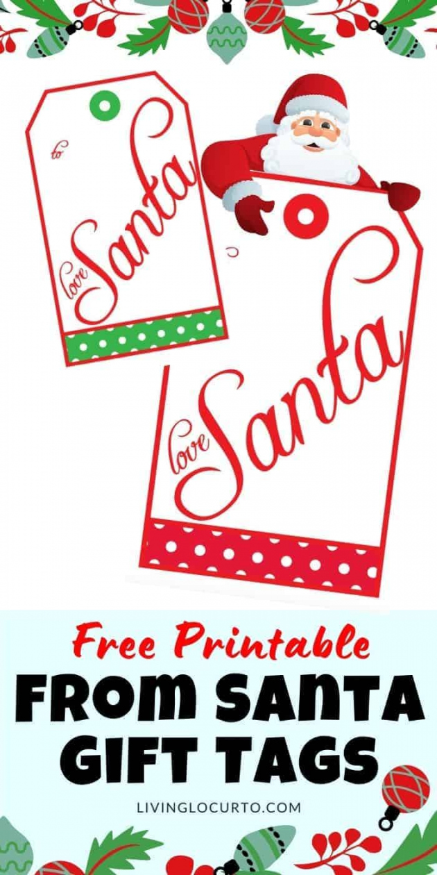 Santa Gift Tags from The North Pole  Christmas Free Printable Labels - FREE Printables - Free Printable Santa Tags