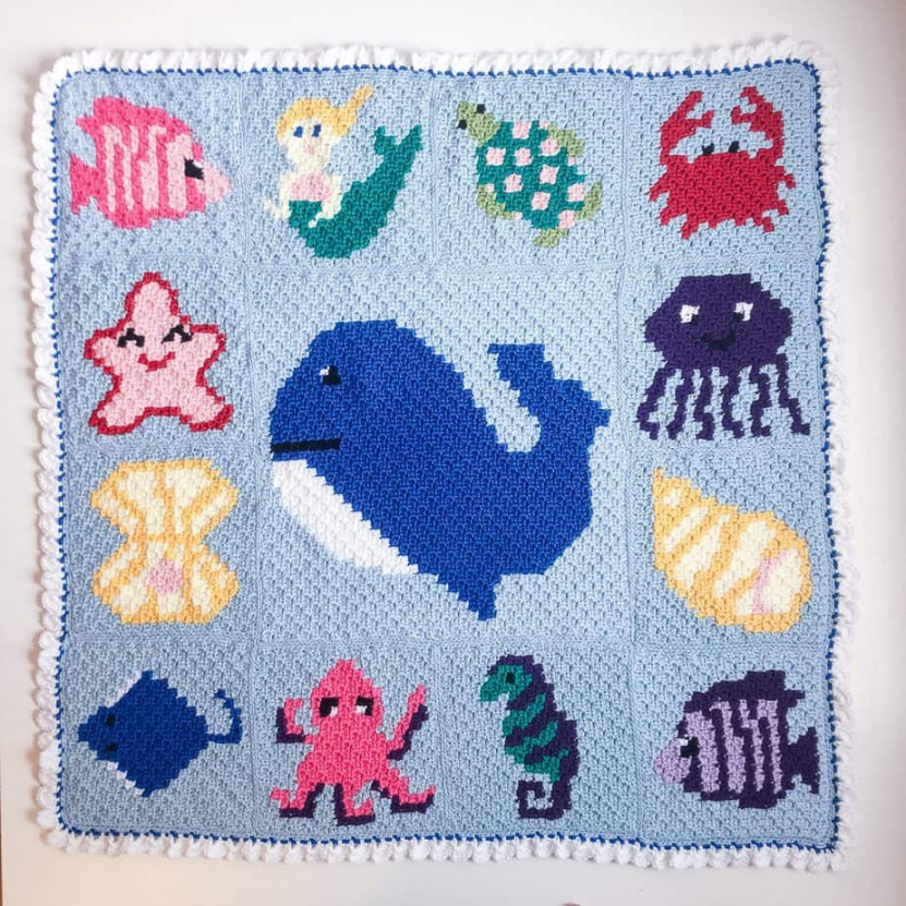 Sea Life CC Blanket Graphgan free crochet pattern - Nana