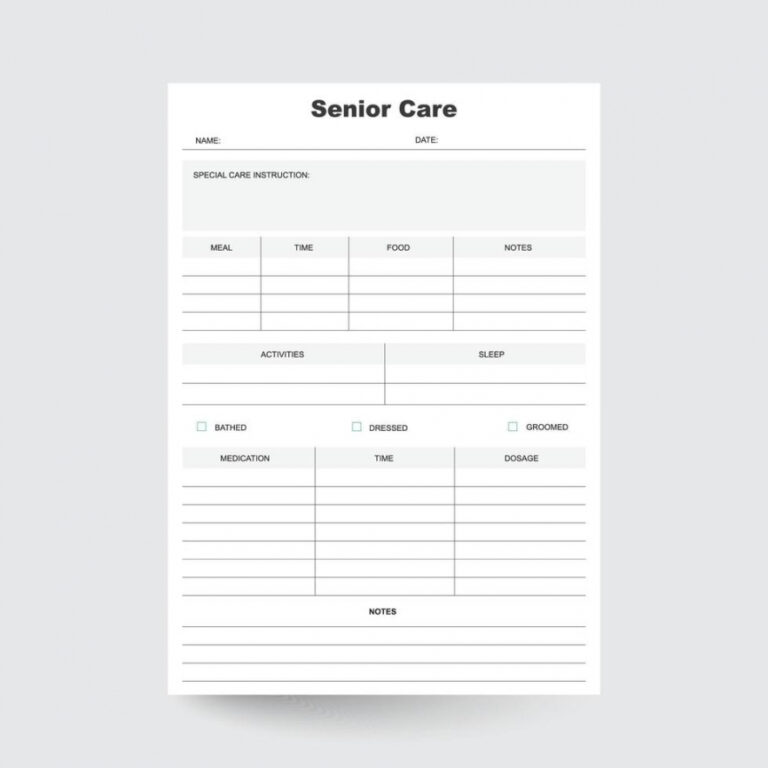 free printable caregiver daily checklist elderly - FREE Printable HQ