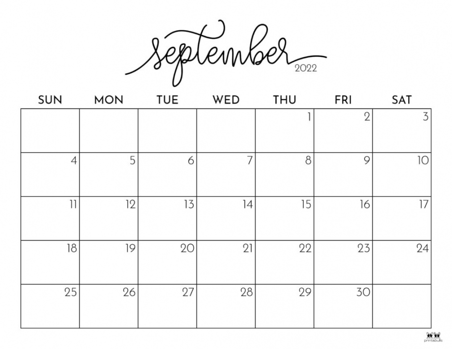 September  Calendars -  FREE Printables  Printabulls - FREE Printables - Free Printable September Calendar