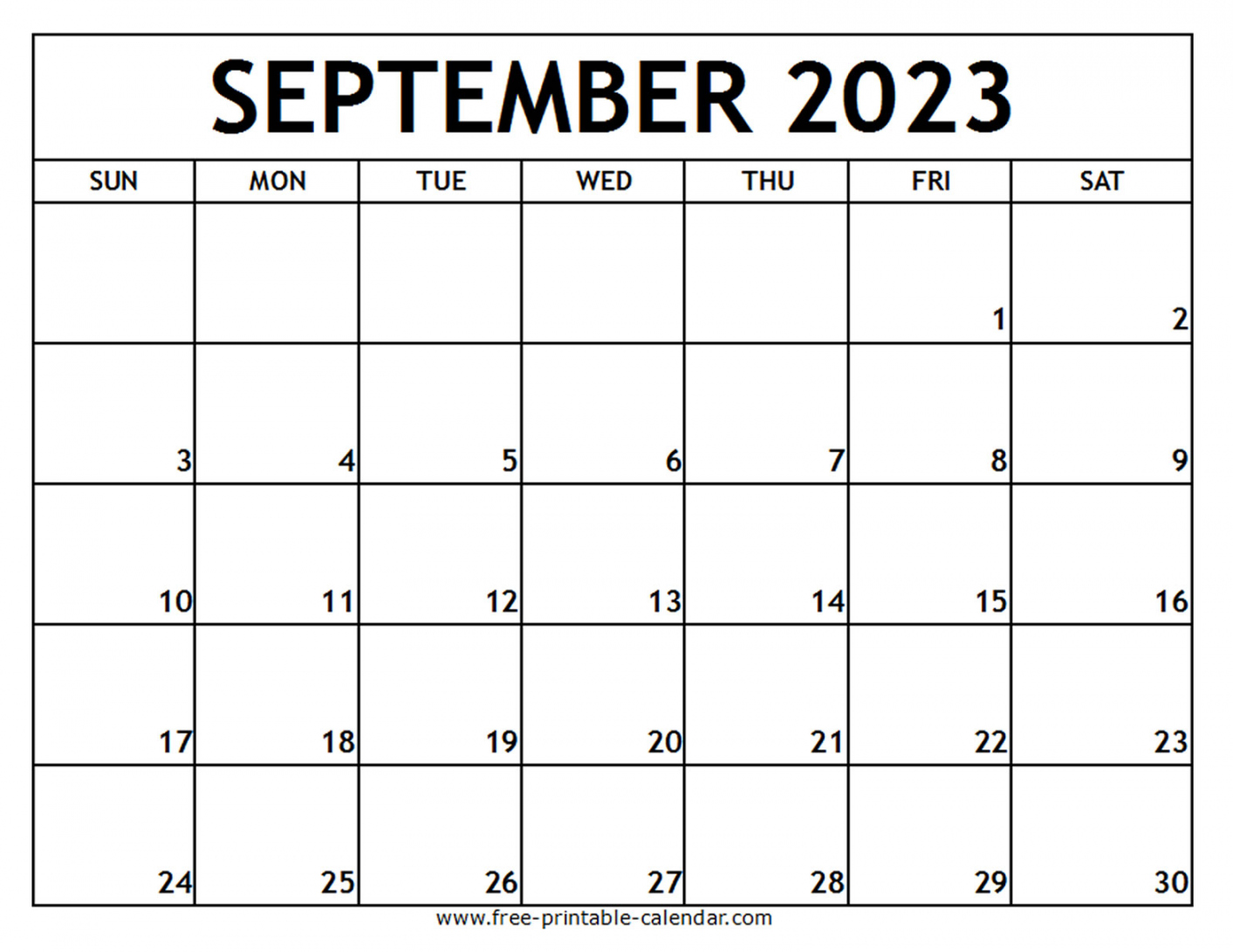 September  Printable Calendar - Free-printable-calendar - Free Printable September Calendar