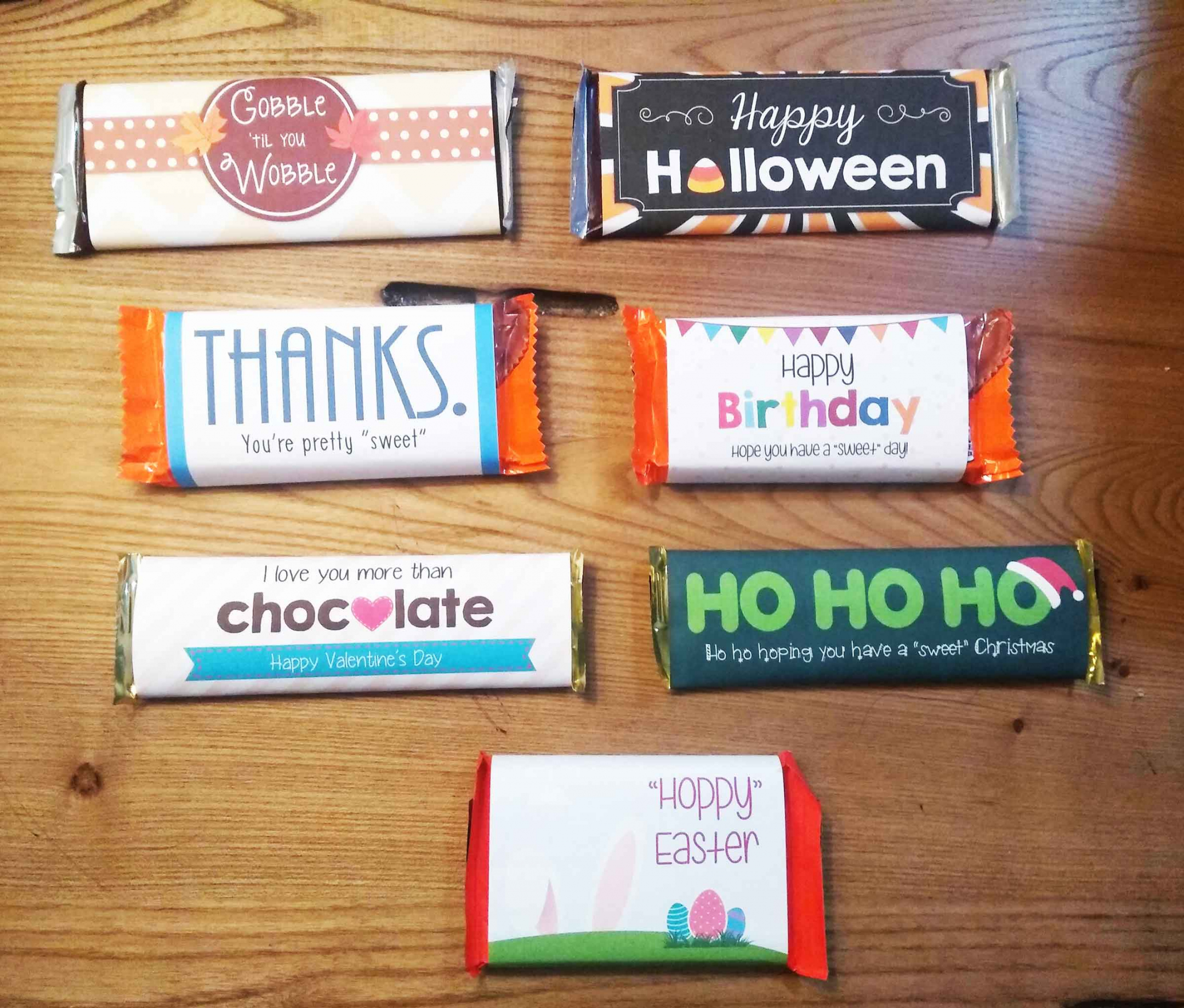 Seven FREE candy bar wrappers for every occasion - My Silly Squirts - FREE Printables - Free Printable Candy Bar Wrappers
