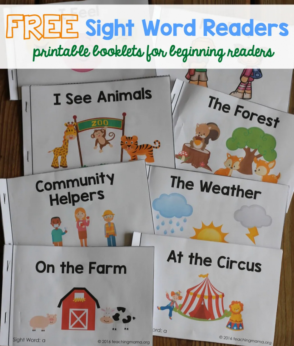 Sight Word Readers - FREE Printables - Sight Word Books Free Printable