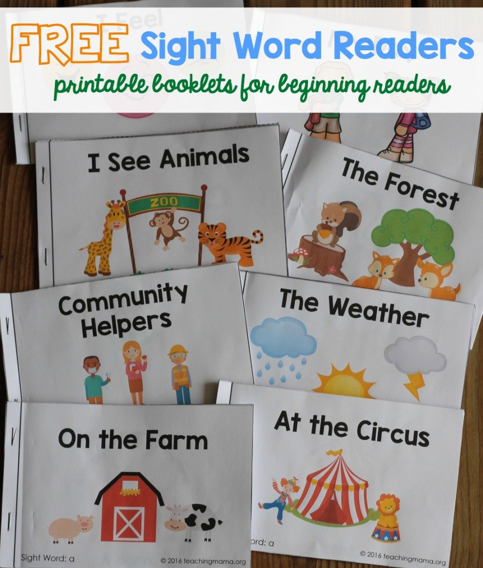 Sight Word Readers - FREE Printables - Free Printable Sight Word Books