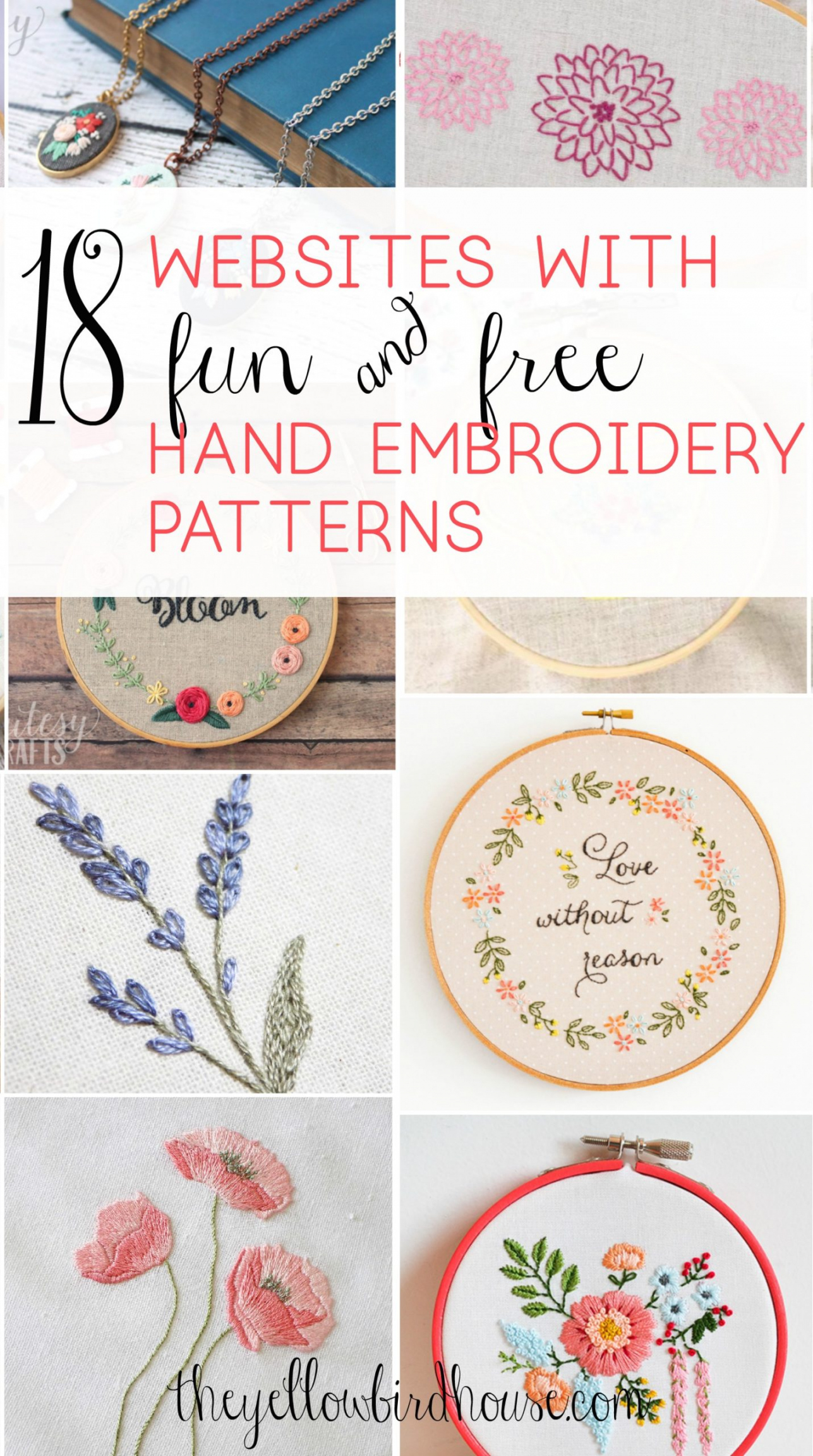 Sites with Fun and Free Hand Embroidery Patterns - FREE Printables - Free Printable Embroidery Patterns