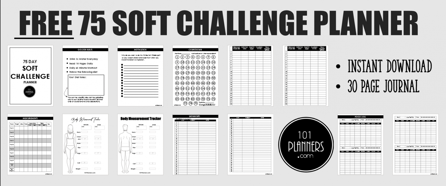 Soft Challenge Rules & PDF Planner - FREE Printables - 75 Soft Challenge Printable Free