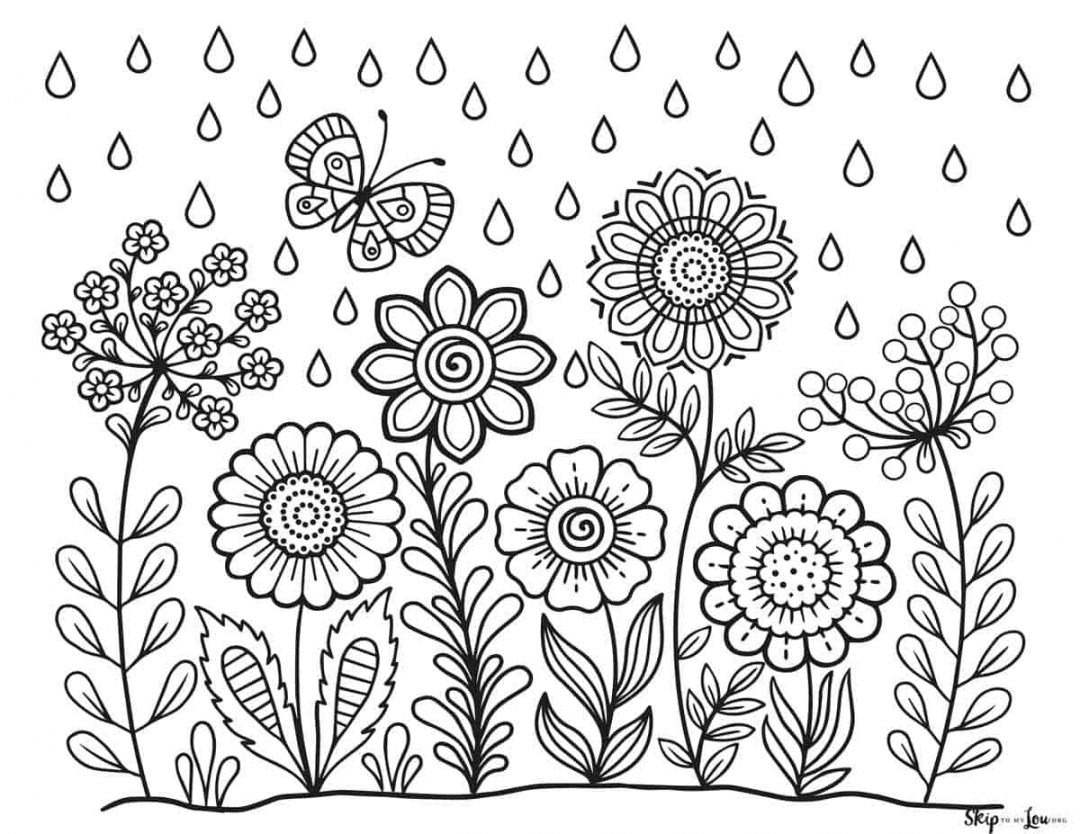Spring Coloring Pages  Skip To My Lou - FREE Printables - Free Spring Printable Coloring Pages