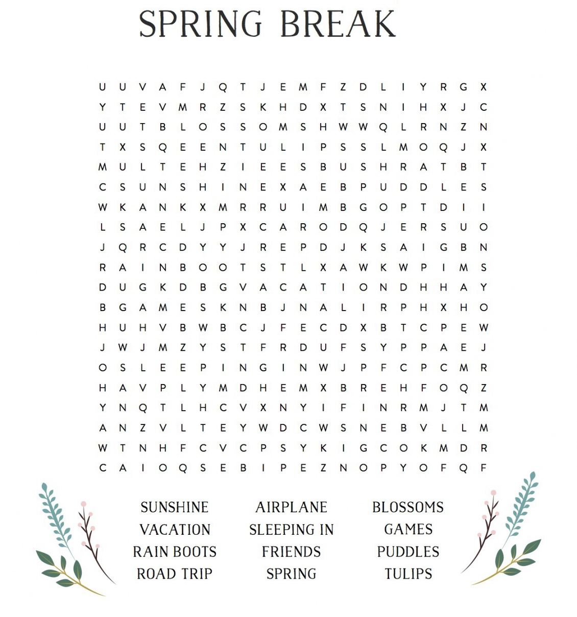 Spring Word Search - Best Coloring Pages For Kids - FREE Printables - Spring Word Search Free Printable