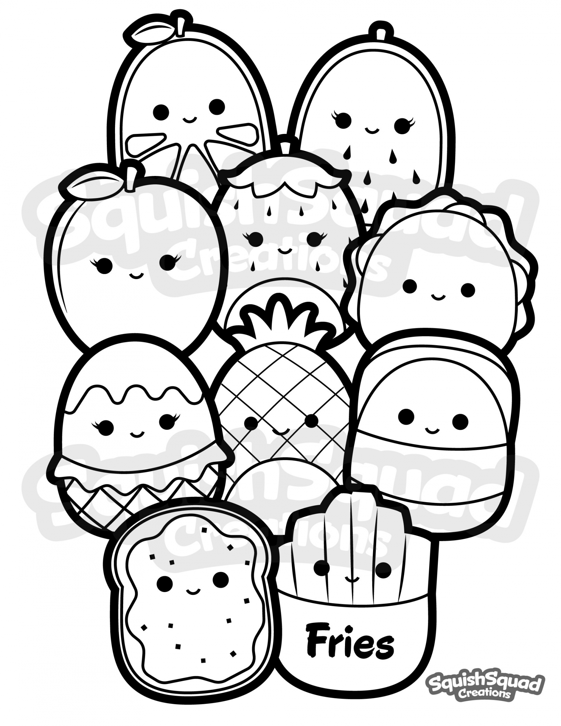 Squishmallow Coloring Page, Printable Squishmallow Coloring Page,  Squishmallow Downloadable Coloring Sheet, Coloring Page For Kids - FREE Printables - Free Printable Squishmallow Coloring Pages