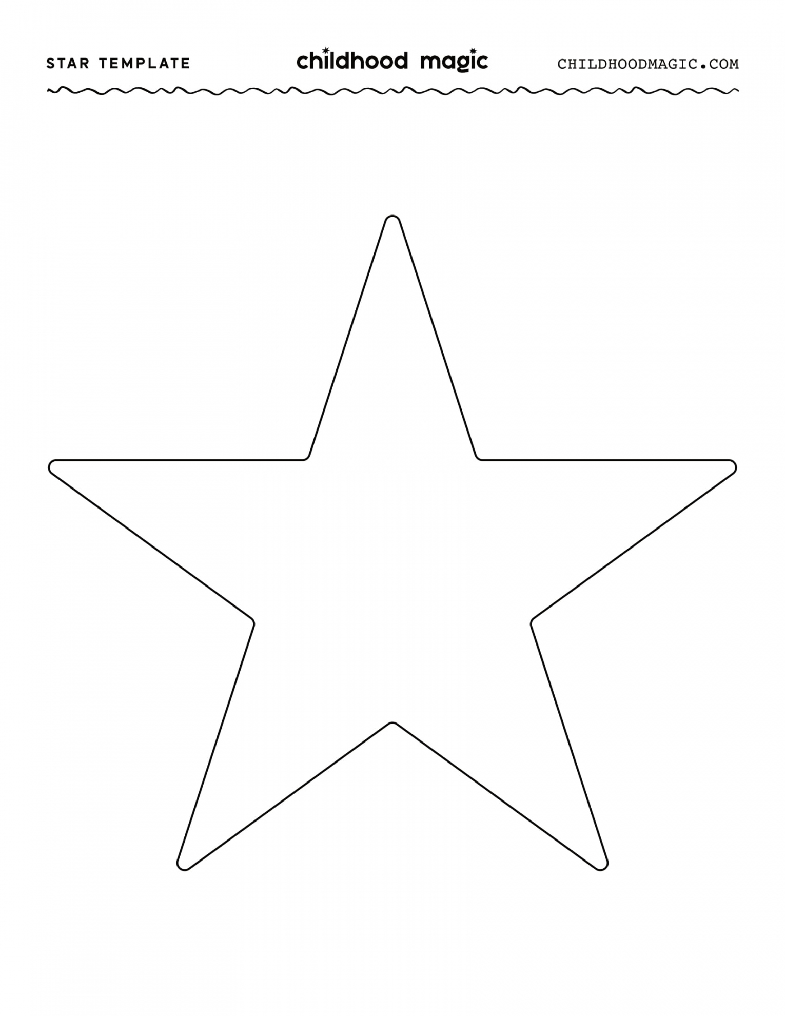 Star Shape Template - Free Printable - Childhood Magic - FREE Printables - Free Printable Star Template