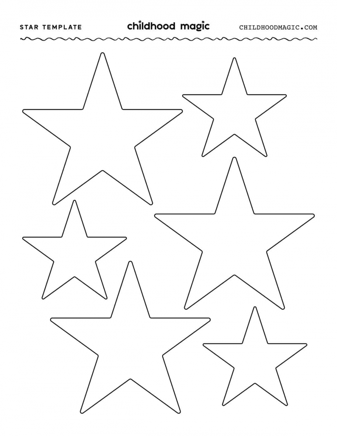 Star Shape Template - Free Printable - Childhood Magic - FREE Printables - Star Template Printable Free