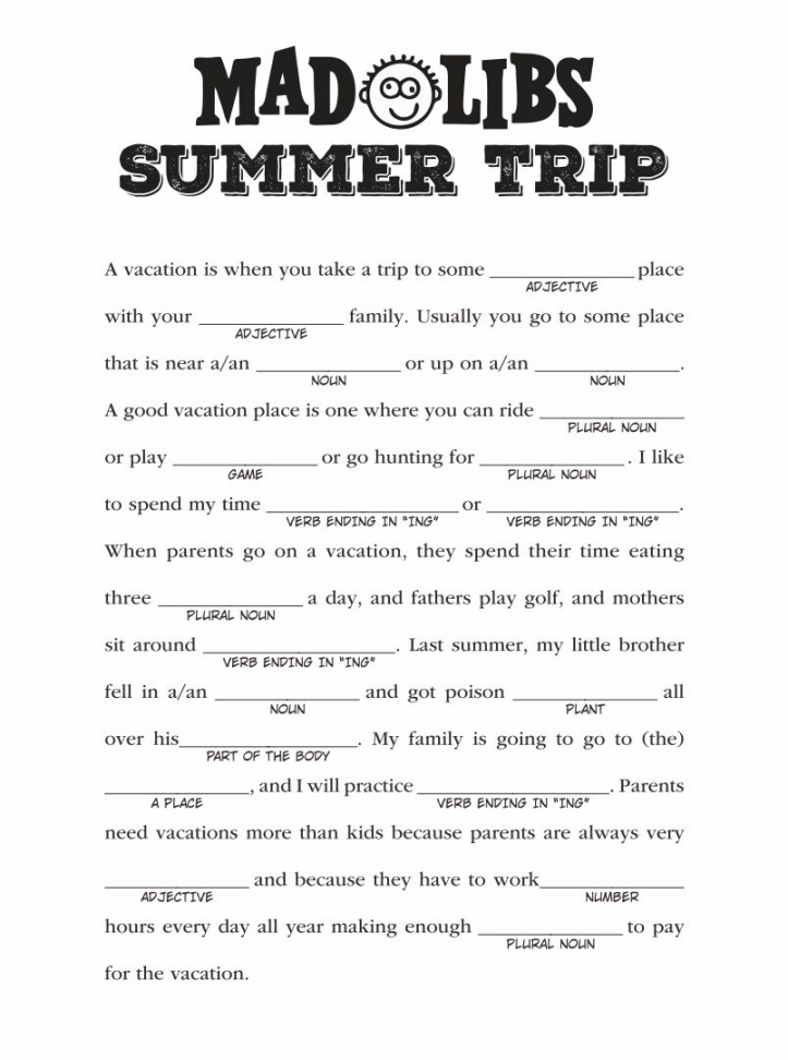 Summer Mad Libs Printable  Printable mad libs, Mad libs, Funny  - FREE Printables - Mad Libs Free Printable