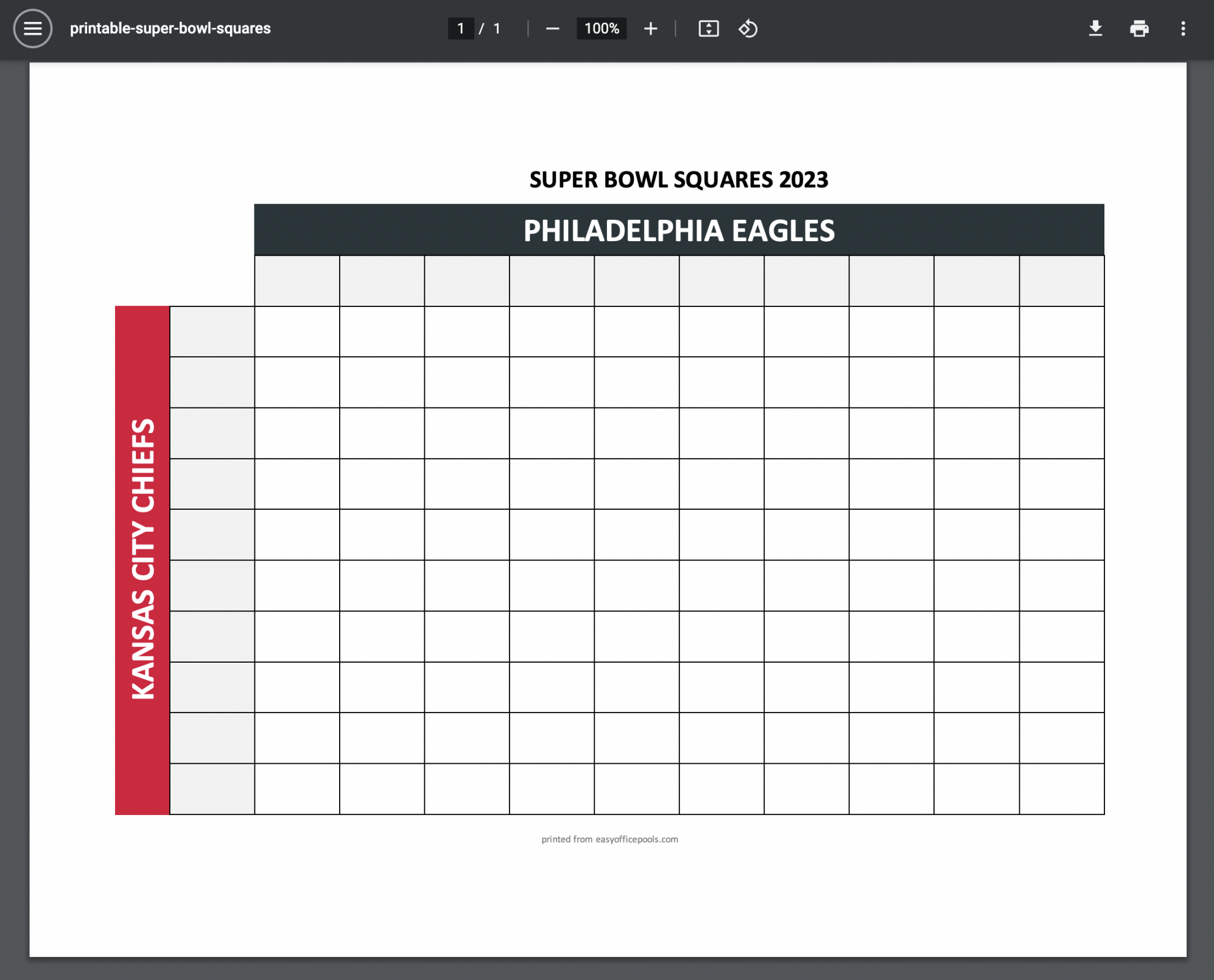 Super Bowl Squares  - Free Generator, Online App, and  - FREE Printables - Free Printable Super Bowl Squares 2023