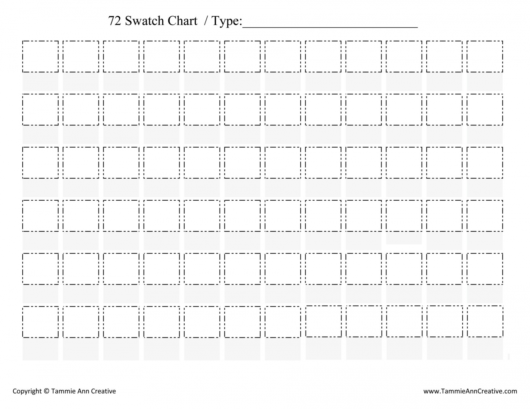 Tammie Ann Creative - Swatch It - - FREE Printables - Free Printable Blank Color Swatch Chart