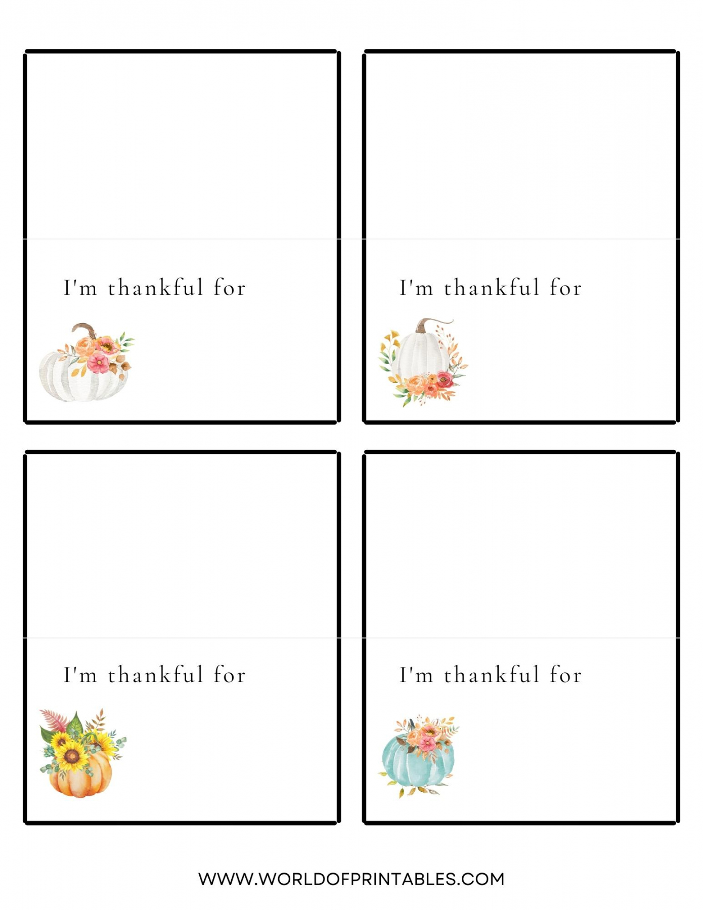 Thanksgiving Place Cards  Free Printables - Just Customize & Print! - FREE Printables - Free Printable Thanksgiving Place Cards