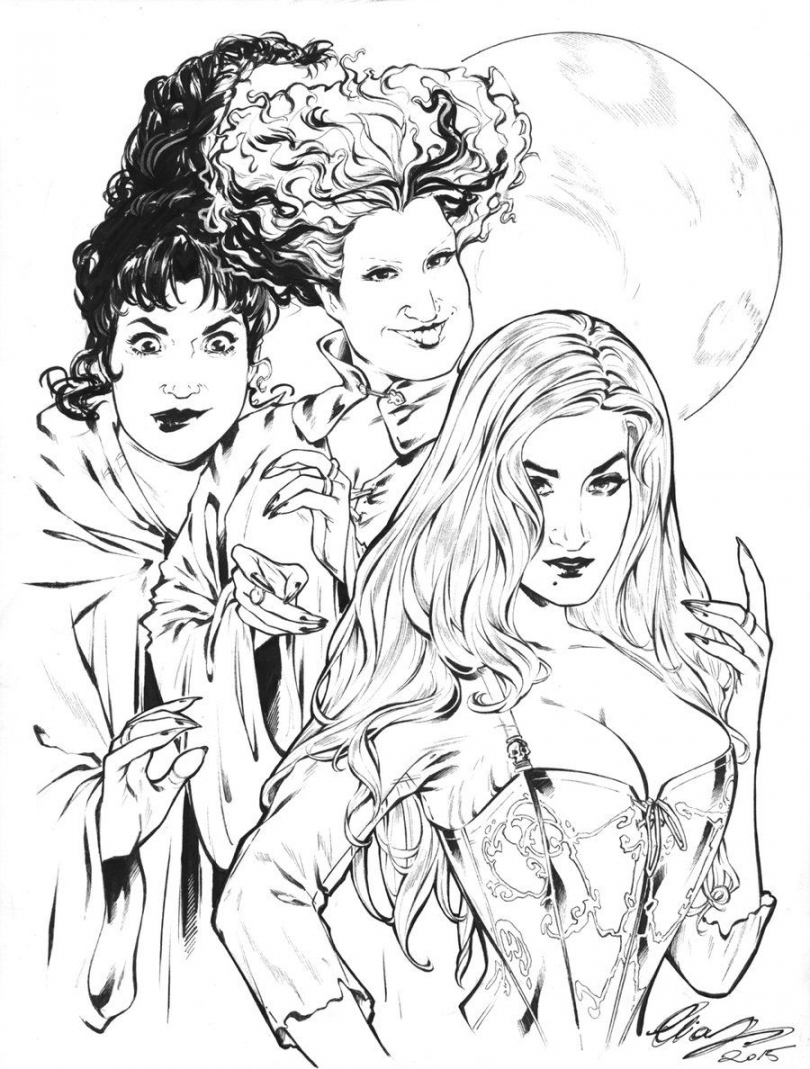 The Sanderson Sisters  Witch coloring pages, Halloween coloring  - FREE Printables - Free Printable Hocus Pocus Coloring Pages