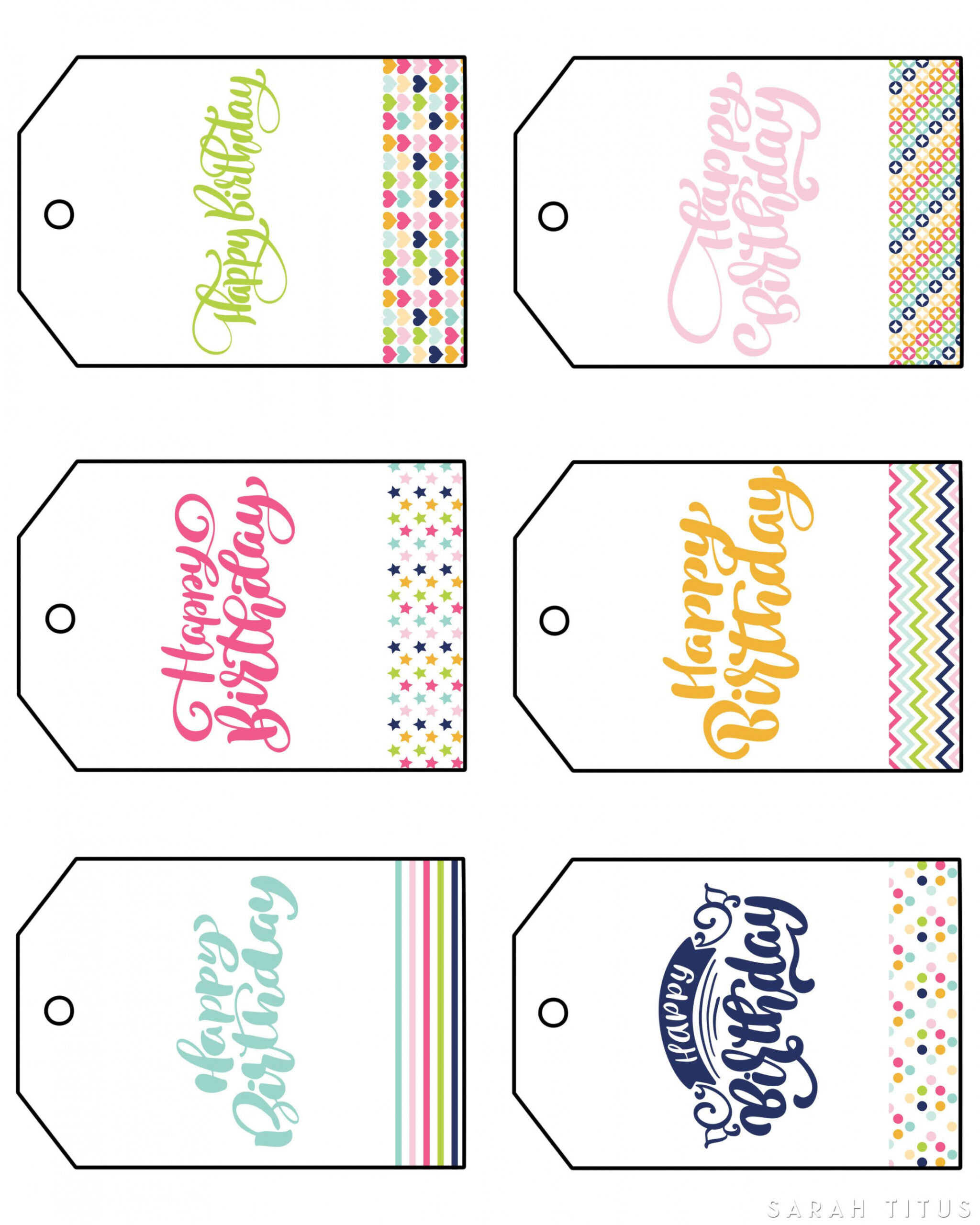 These free printable happy birthday gift tags are different than  - FREE Printables - Birthday Tags Printable Free