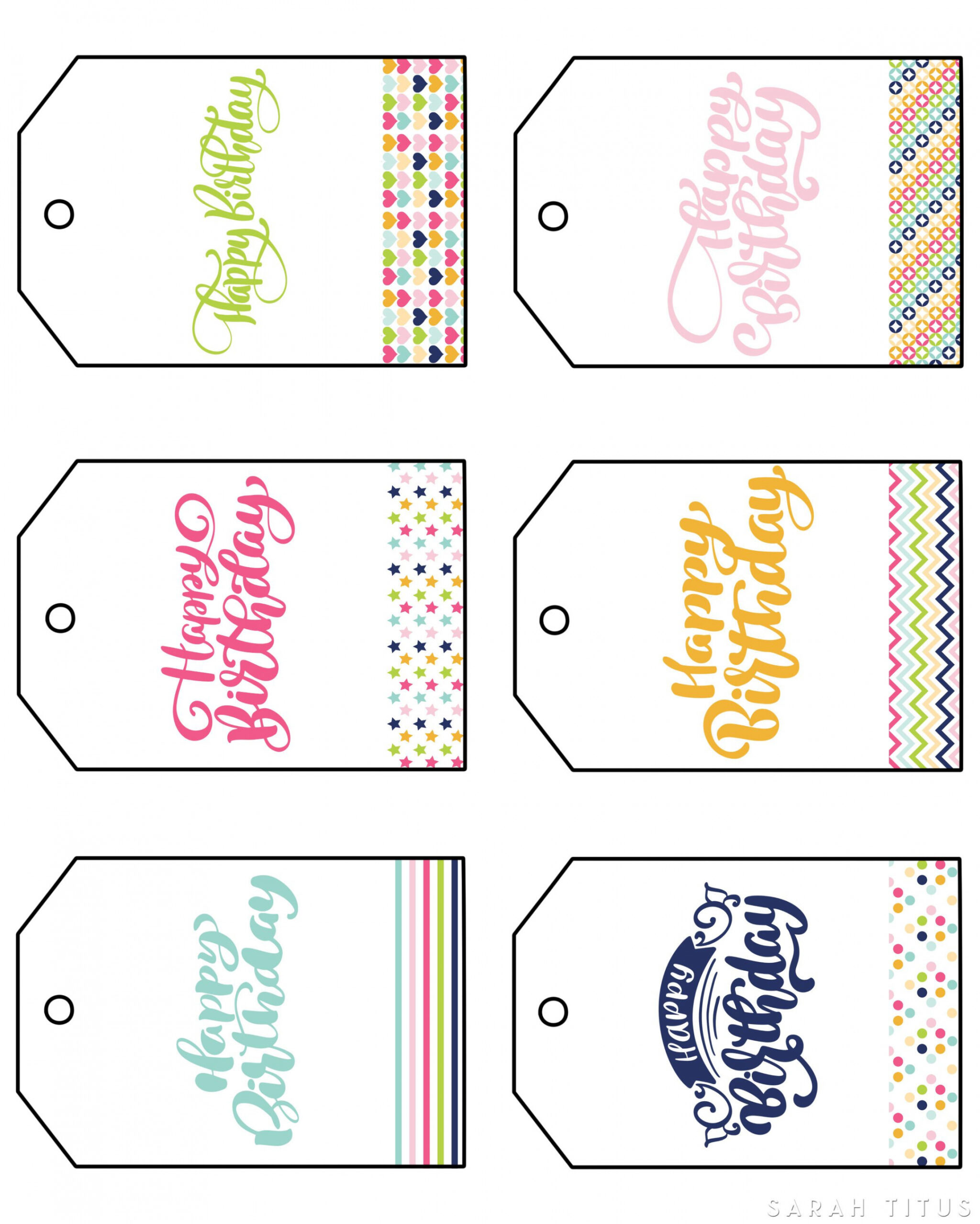 These free printable happy birthday gift tags are different than  - FREE Printables - Printable Birthday Tags Free