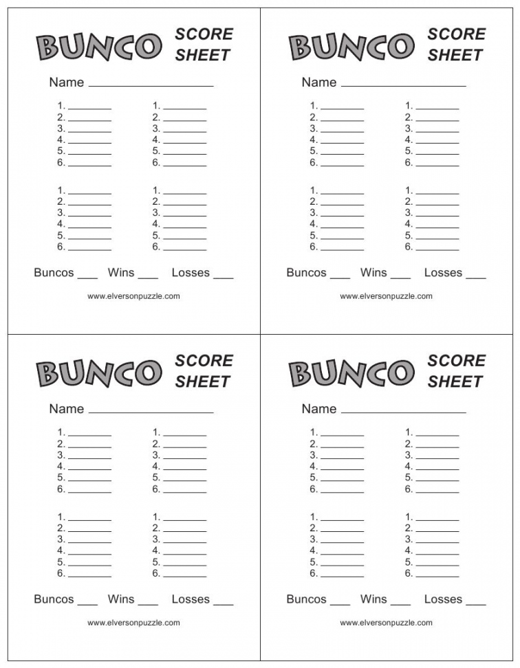 This is the Bunco Score Sheet download page - Free Bunco Score Sheets Printable