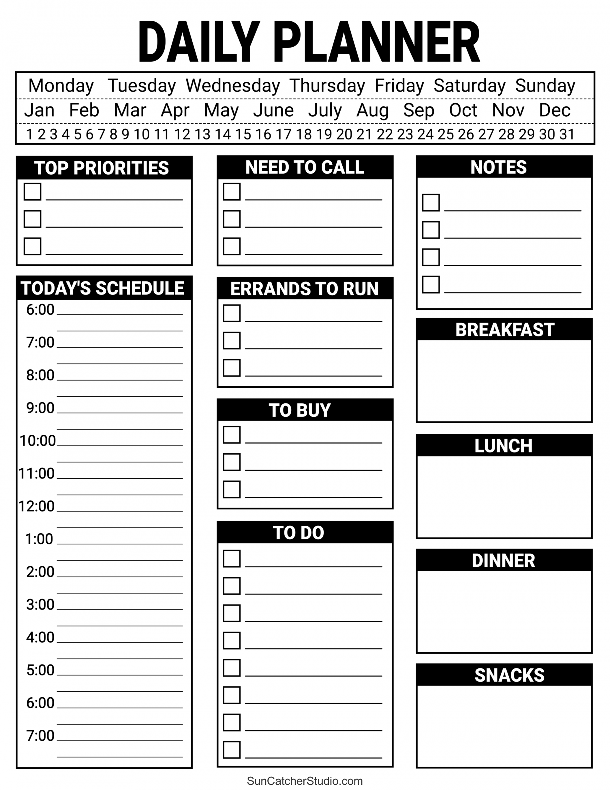 To Do List (Free Printable PDF Templates) – Things To Do – DIY  - FREE Printables - Free Printable Daily To Do List For Work