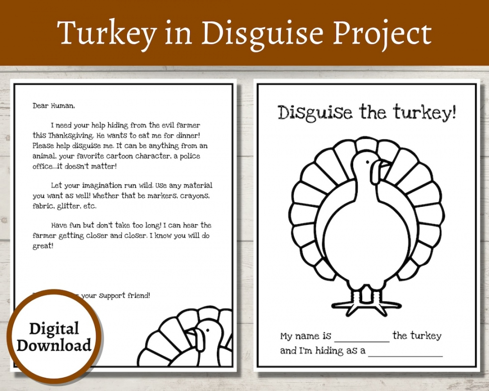 Turkey Disguise Project - Mom. Wife. Busy Life - Turkey Disguise Project Free Printable