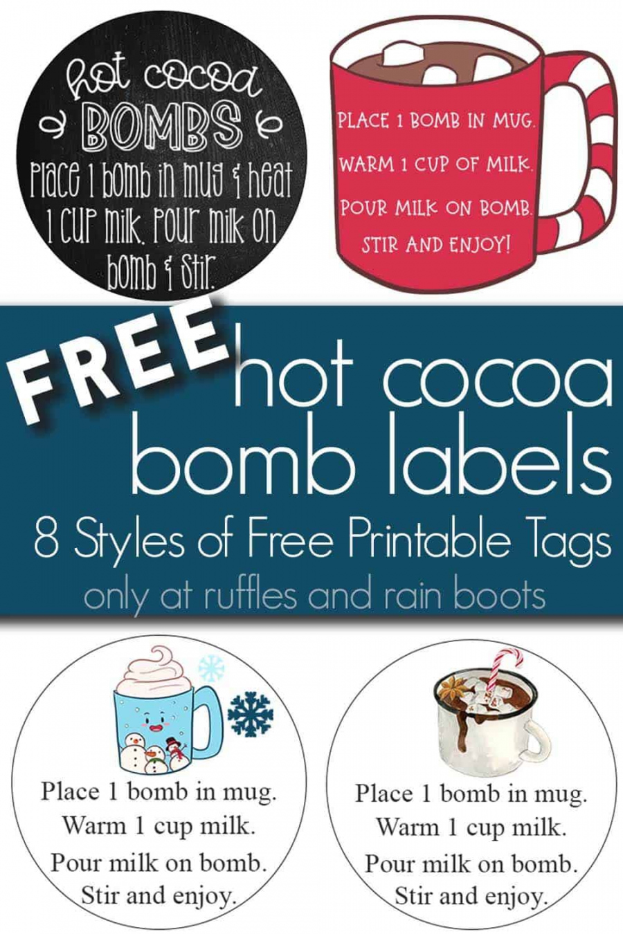Use These [Free Printable] Hot Cocoa Bomb Labels for Gift Giving! - FREE Printables - Free Printable Hot Chocolate Gift Tags