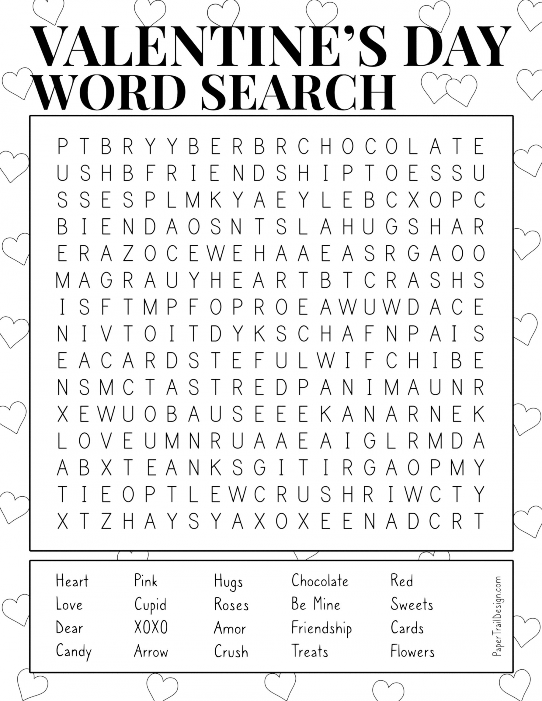 Free Printable Valentine s Word Search FREE Printable HQ