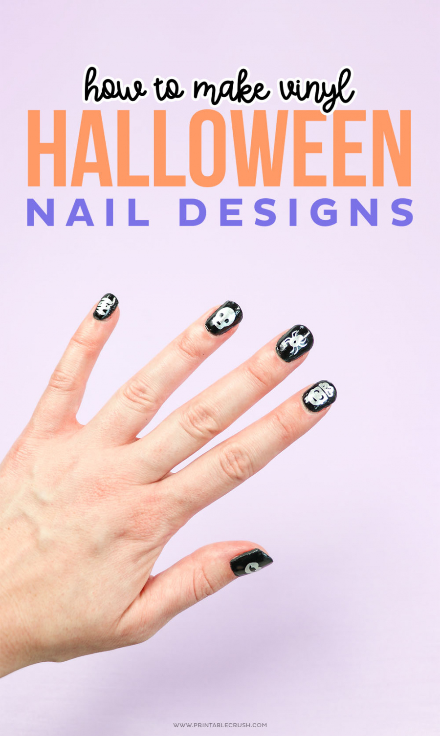 Vinyl Halloween Nail Designs - Printable Crush - Cricut Projects - FREE Printables - Free Printable Cricut Nail Decals