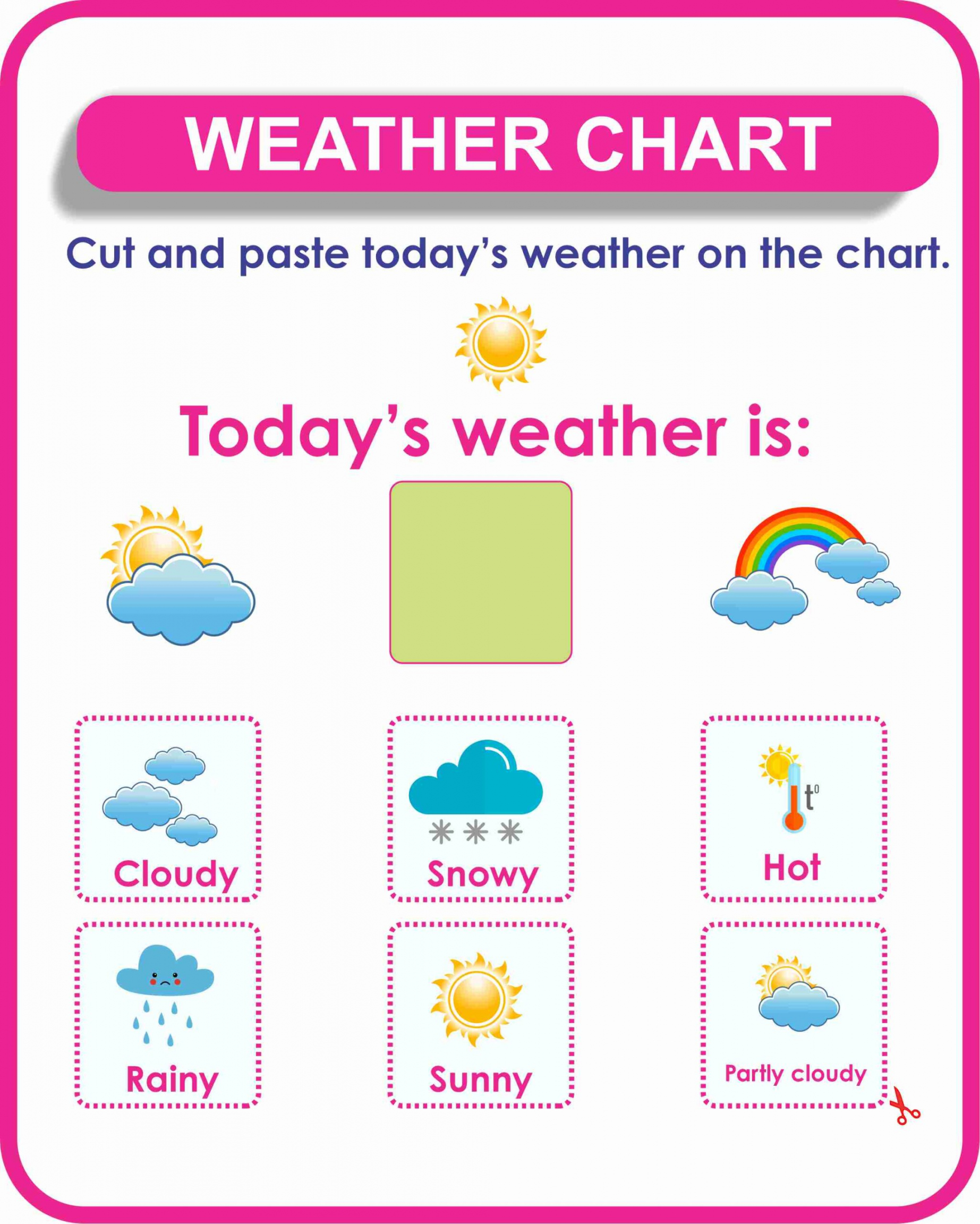 Weather Chart for Kids- Printable  Montessoriseries - FREE Printables - Free Printable Weather Chart