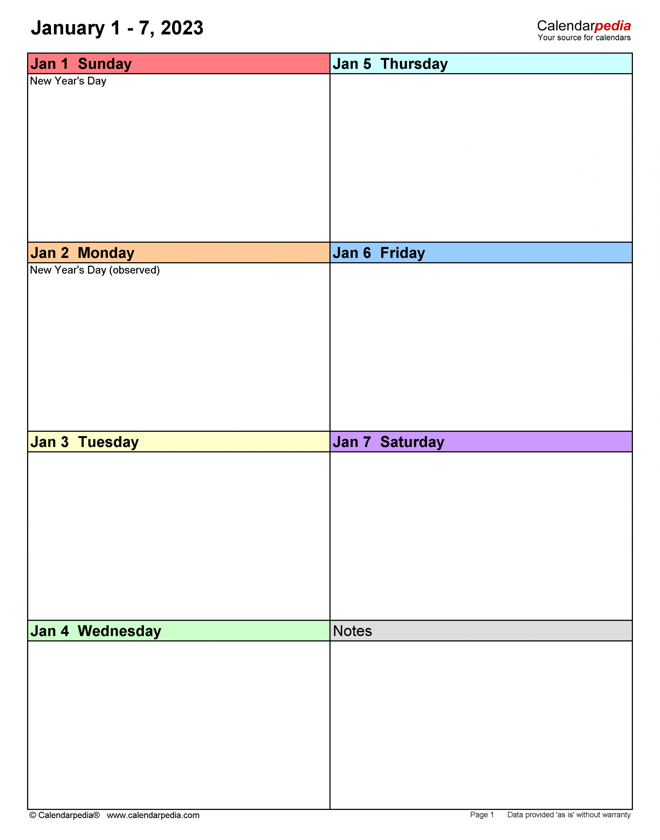 Weekly Calendars  for PDF -  free printable templates - FREE Printables - Free Printable Weekly Planner 2023