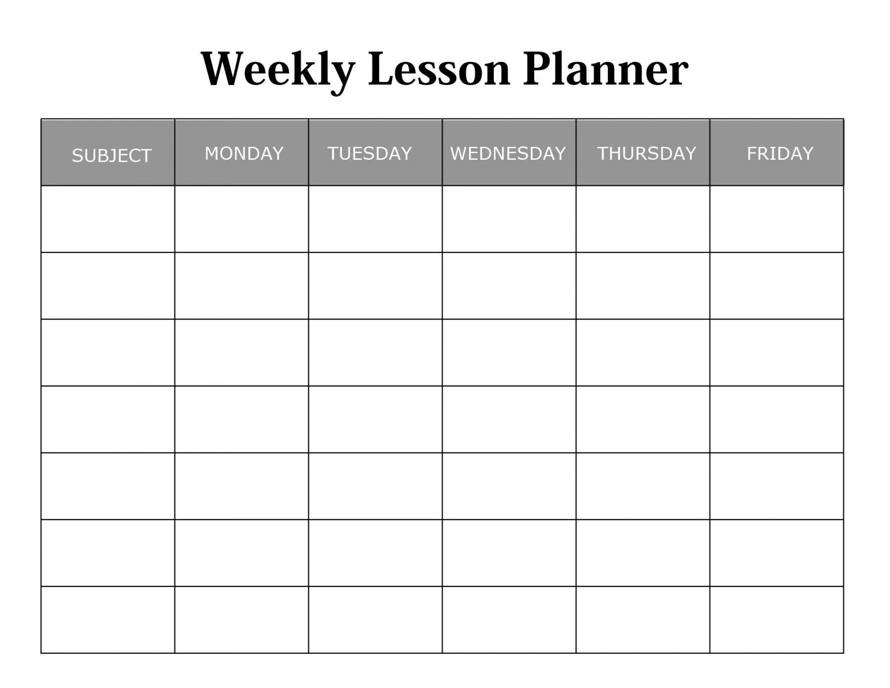 Weekly Lesson Plan Templates:  Best Lesson Planners, Free Download! - FREE Printables - Printable Free Weekly Lesson Plan Template