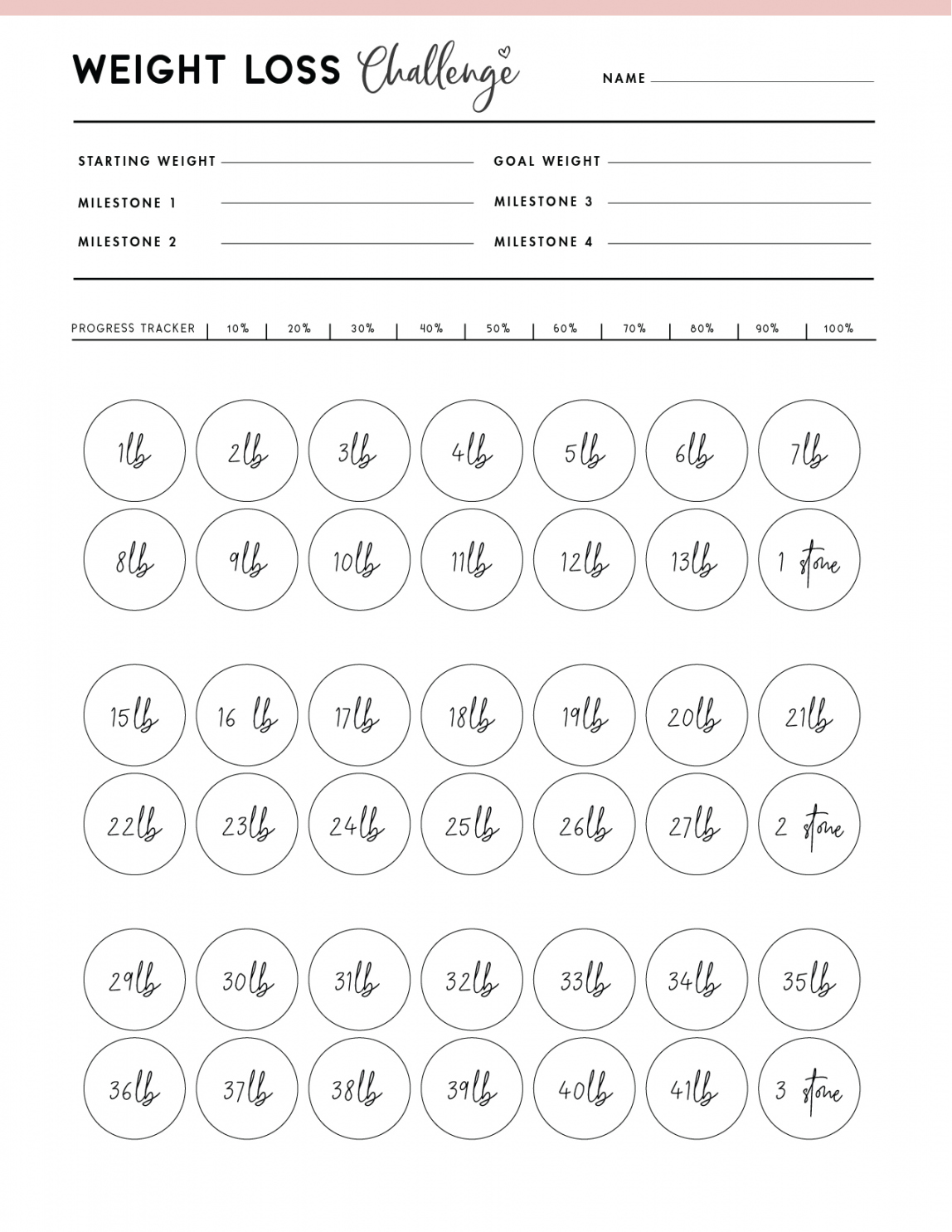 Weight Loss Template Free - World of Printables - FREE Printables - Free Printable Weight Loss Colouring Chart