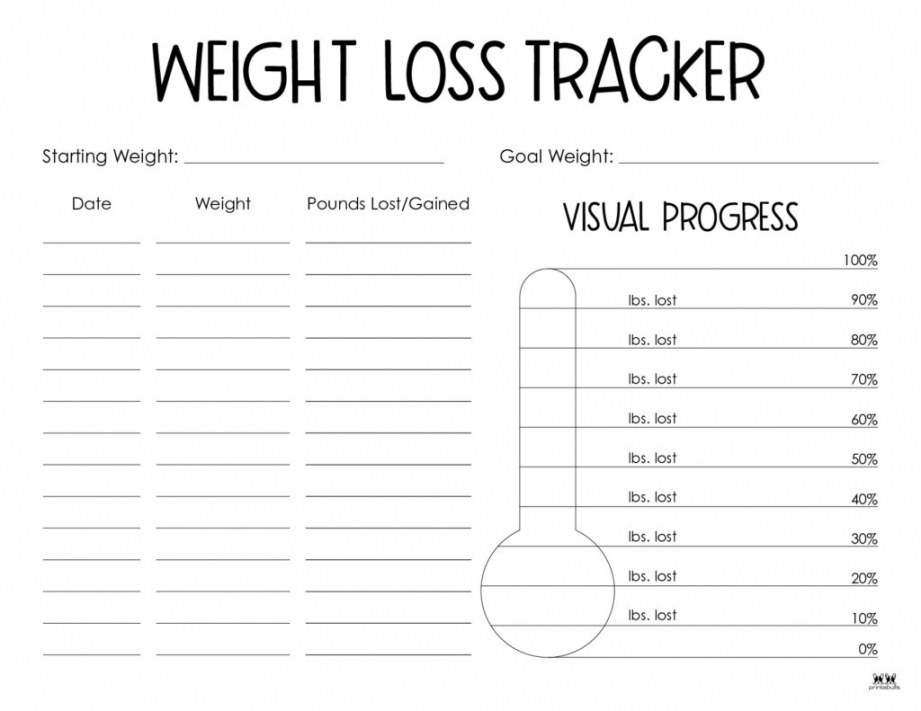 Weight Loss Trackers -  FREE Printables  Printabulls - FREE Printables - Weight Loss Tracker Free Printable