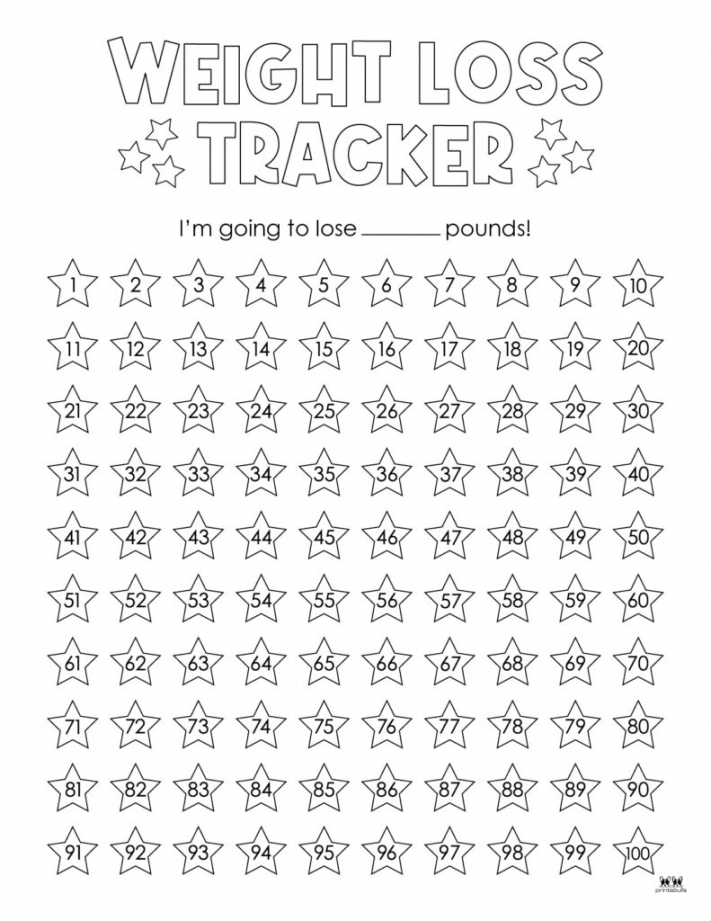 Weight Loss Trackers -  FREE Printables  Printabulls - FREE Printables - Free Printable Weight Loss Colouring Chart