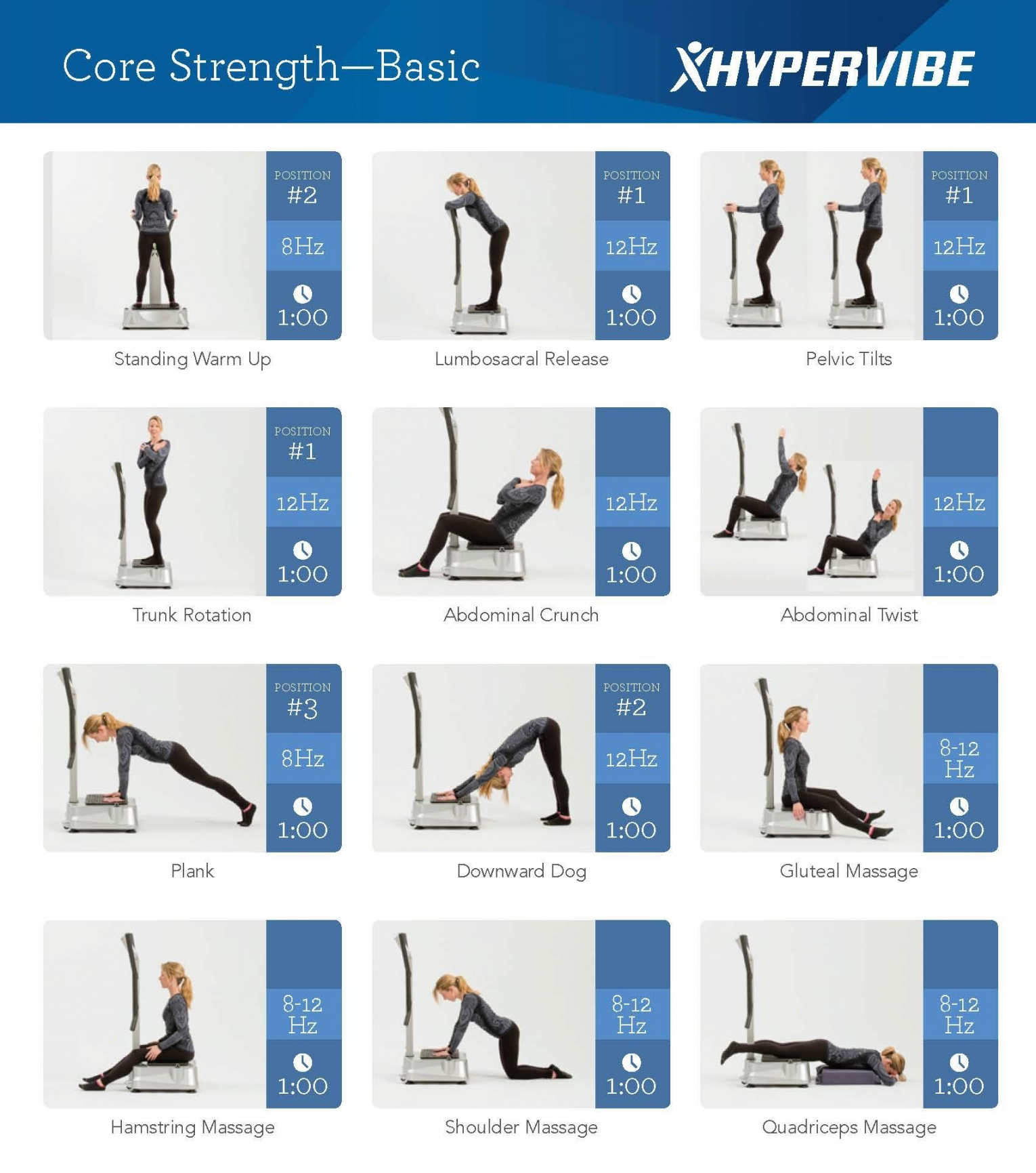 What vibration plate exercises to do based on your goal  Whole  - FREE Printables - Printable Free Vibration Plate Exercise Chart