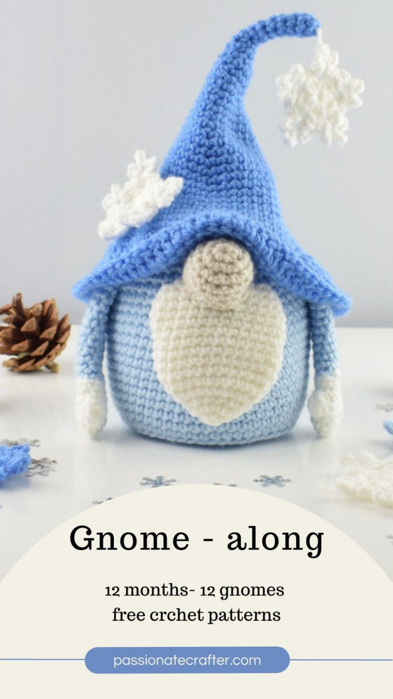 Winter gnome- free crochet pattern. Part of crochet gnome-along - Printable Crochet Gnome Pattern Free