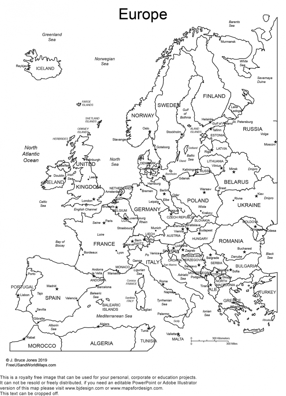 World Regional Europe Printable, Blank Maps • Royalty Free, jpg  - FREE Printables - Europe Map Free Printable