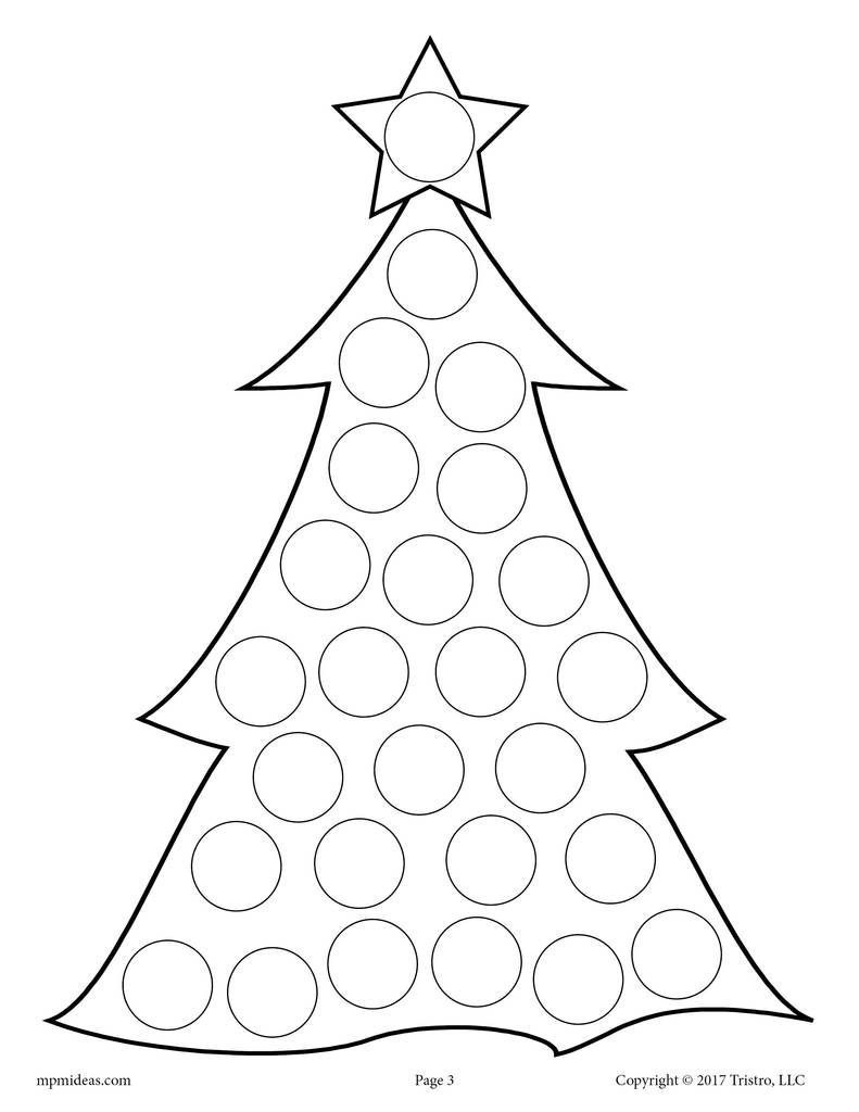 10 Christmas Do-A-Dot Printables! pertaining to Christmas Dot Dot Printables