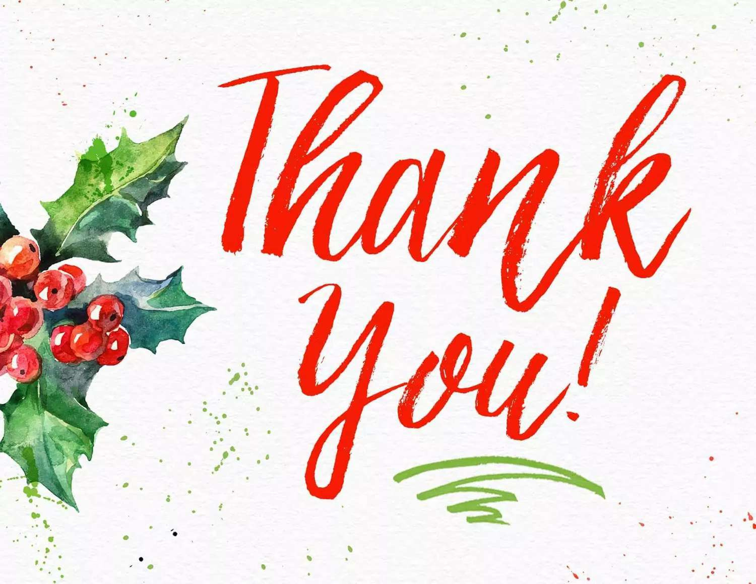 11 Free, Printable Christmas Thank You Cards intended for Printable Christmas Thank You Cards