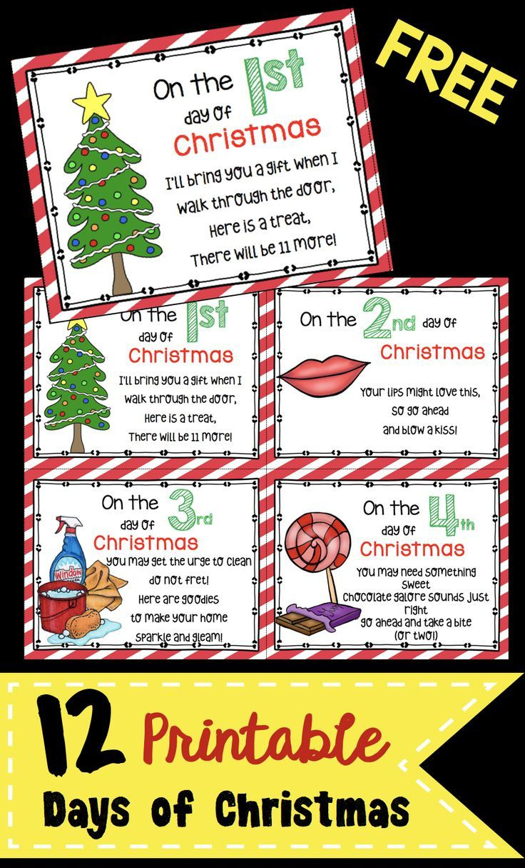 12 Days Of Christmas - Free Cards! — Keeping My Kiddo Busy pertaining to Printable Words For The Twelve Days Of Christmas