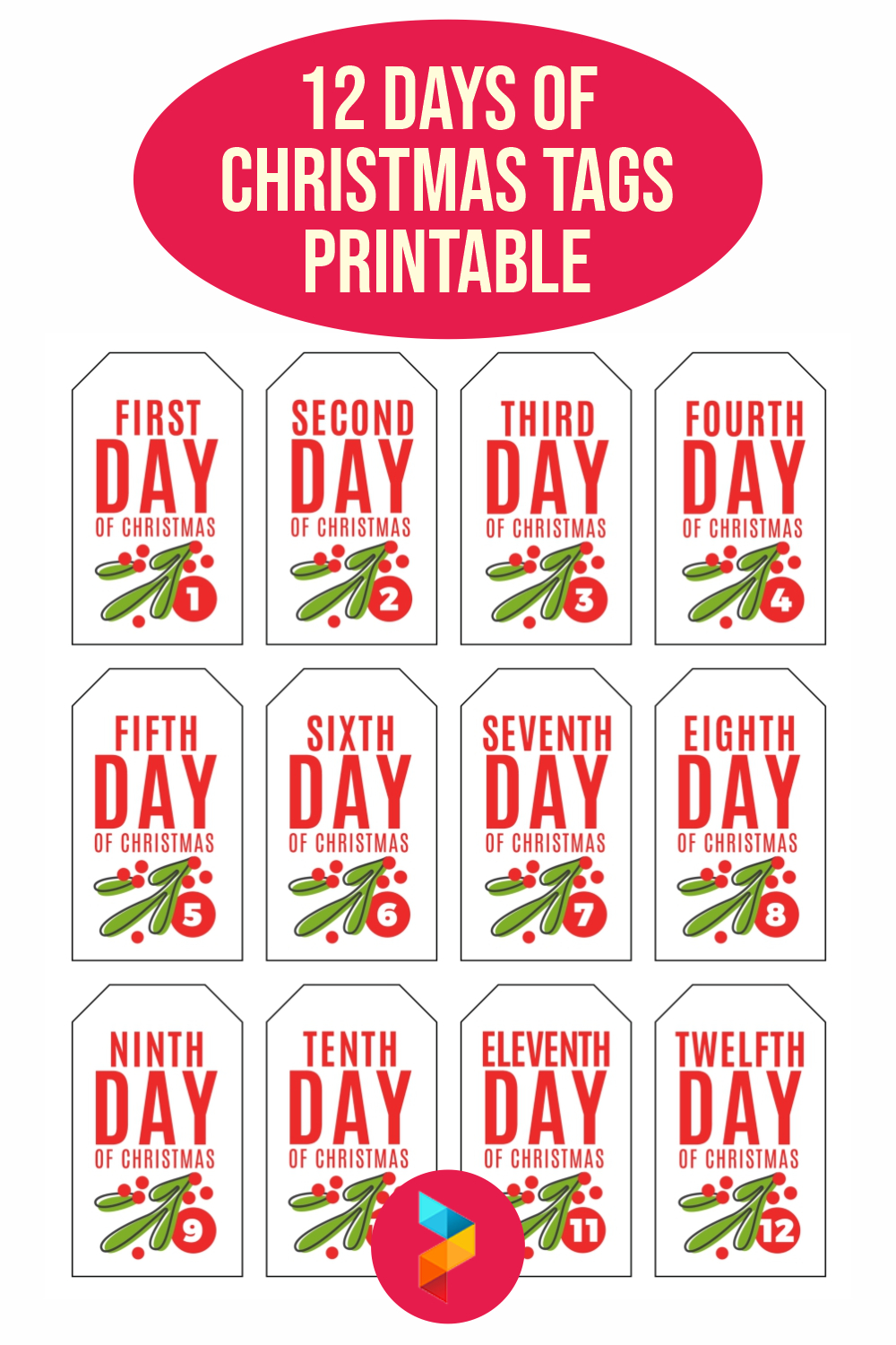 12 Days Of Christmas Tags Free - 15 Free Pdf Printables | Printablee for Free 12 Days Of Christmas Printables