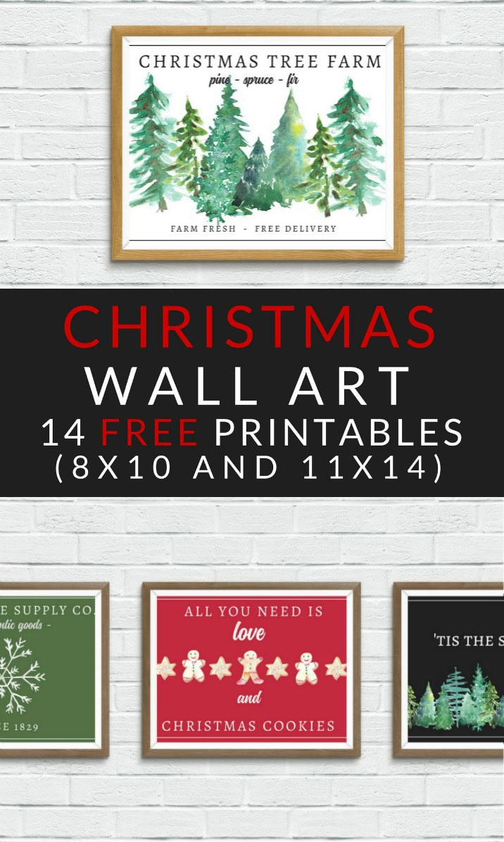 12 Printable Christmas Wall Art Signs {Adorable Designs with regard to Free Christmas Wall Art Printables